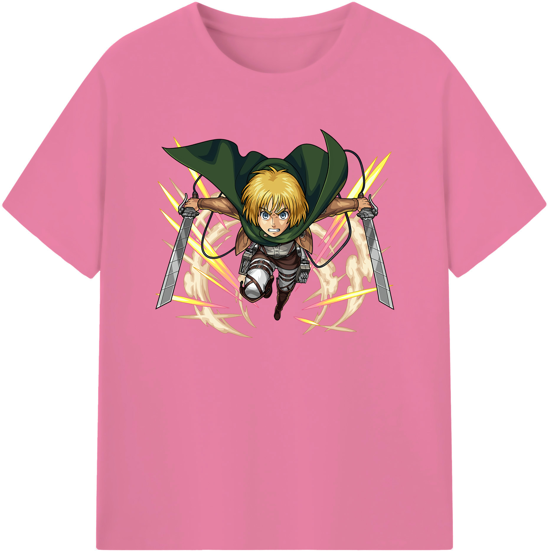 （画像用） 進撃の巨人 アルミン·アルレルト Attack on Titan Armin Arlert 綿100％半袖Tシャツ（フロントプリント）